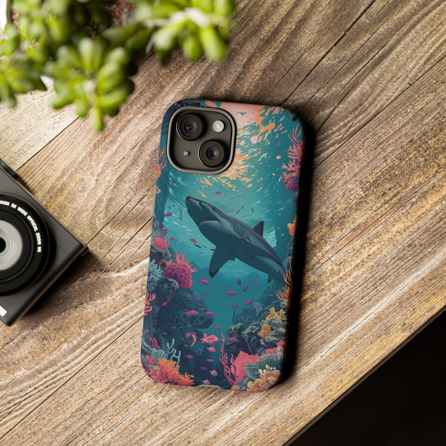 Ocean Shark Coral Reef iPhone Case