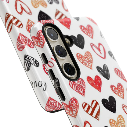 Samsung Galaxy Case: Hand-Drawn Hearts & Love