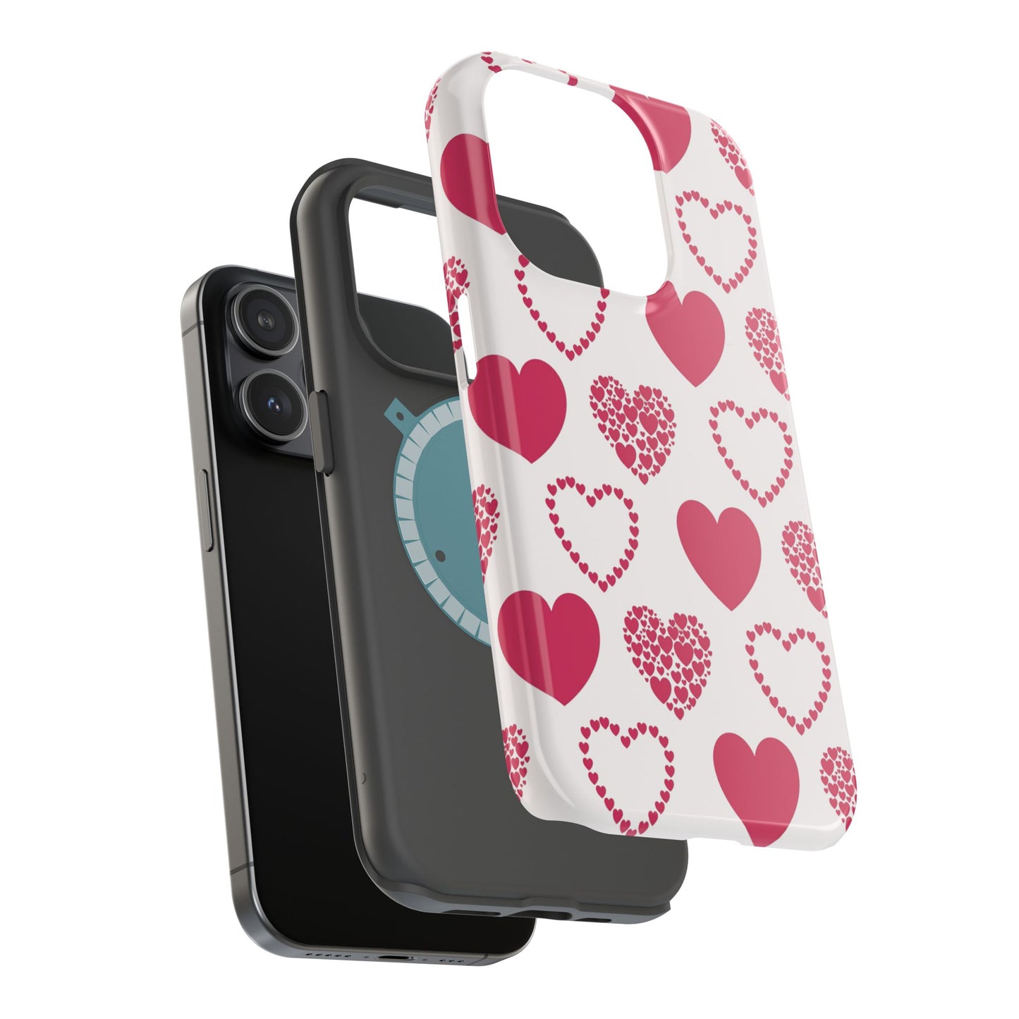 Clustered Pink Hearts MagSafe iPhone Case