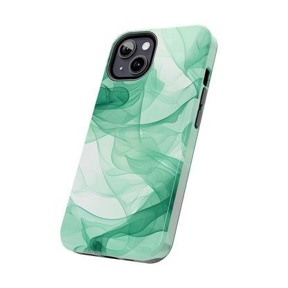 Translucent Flowing Green Fabric iPhone Case – Elegant Fluid Design - BOGO Cases