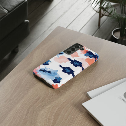 Abstract Coral & Navy Watercolor Design – Samsung Galaxy Case