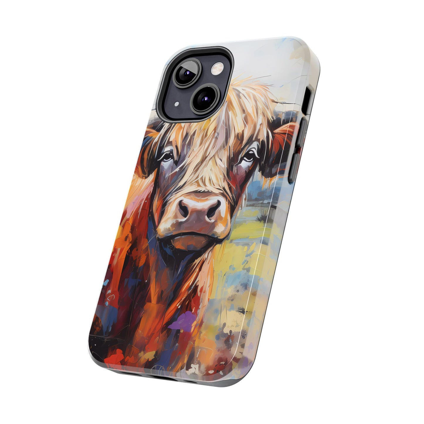 Cute Western Phone Case | Highland Cow | Robust Rocky Mountain-Inspired | Expressionism | Fresco