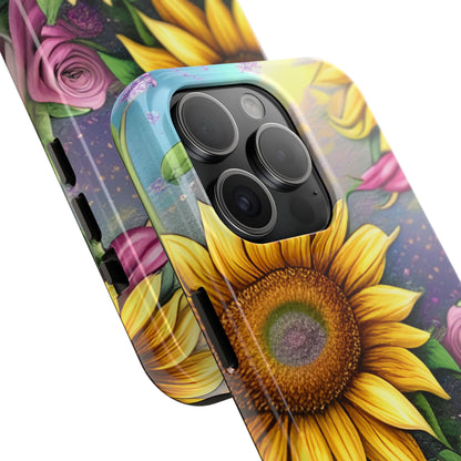 Whimsical Sunflower & Rose Garden - iPhone Series Case