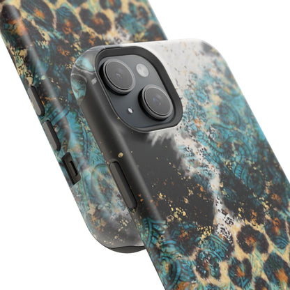 Turquoise Paisley Cowhide Leopard - MagSafe iPhone Series Case