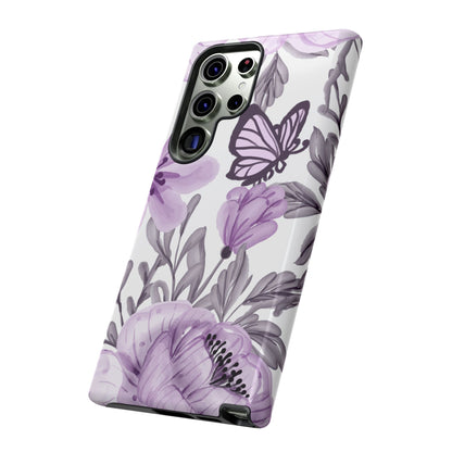 Lavender Bloom Butterfly Samsung Galaxy Case – Delicate Floral Design with Watercolor Details