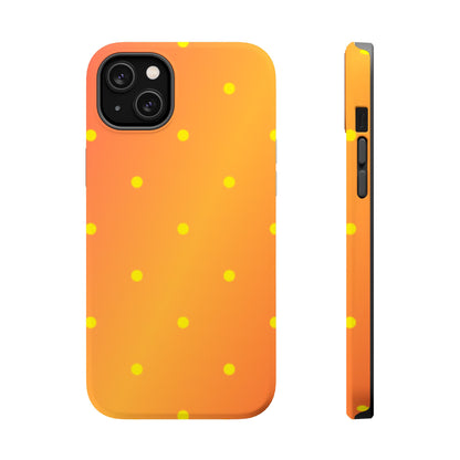 Sunset Gradient Polka Dots MagSafe iPhone Case – Shockproof, Matte Finish, Dual-Layer Protection