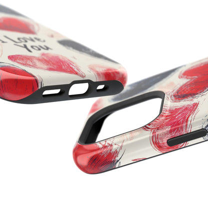 Brushstroke Hearts of Love "I Love You" - MagSafe Compatible Case