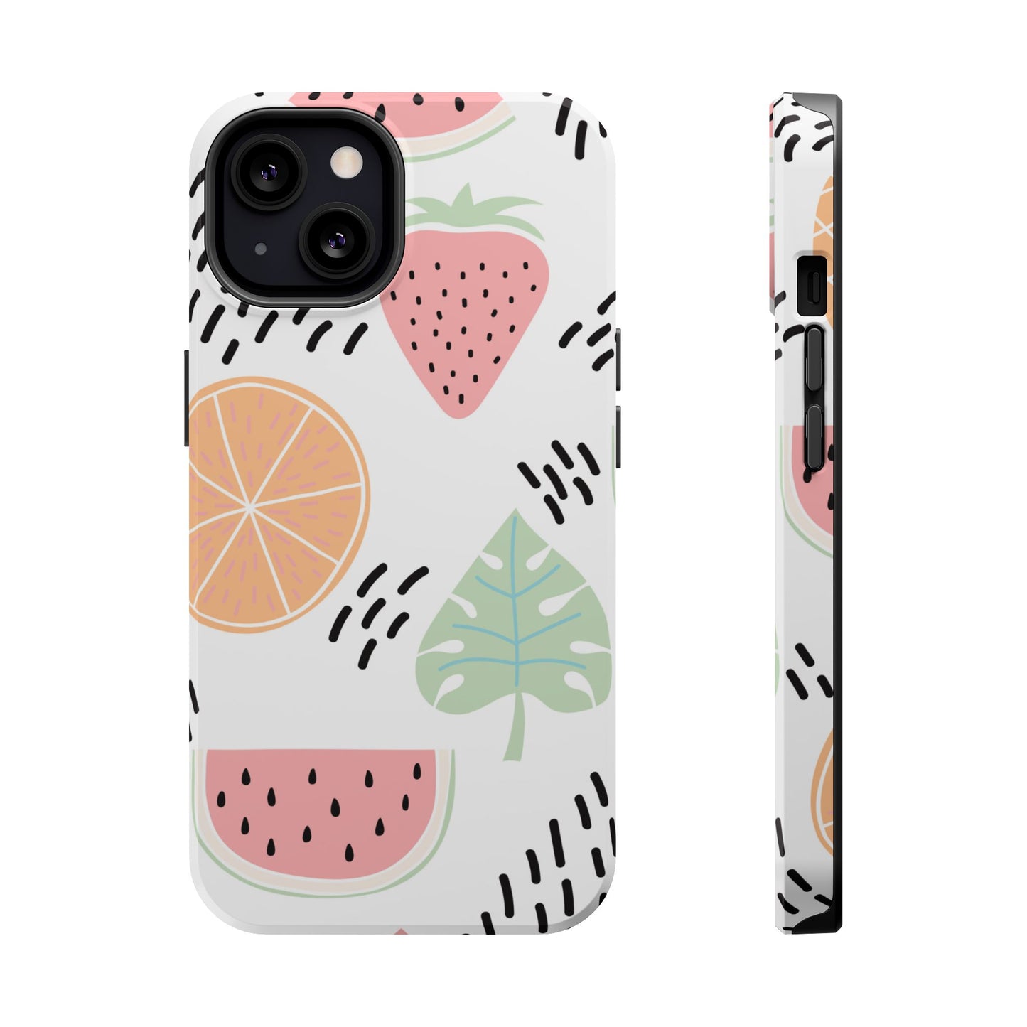 Tropical Fruit Fiesta Tough MagSafe iPhone Case – Fun Watermelon, Pineapple, and Citrus Design