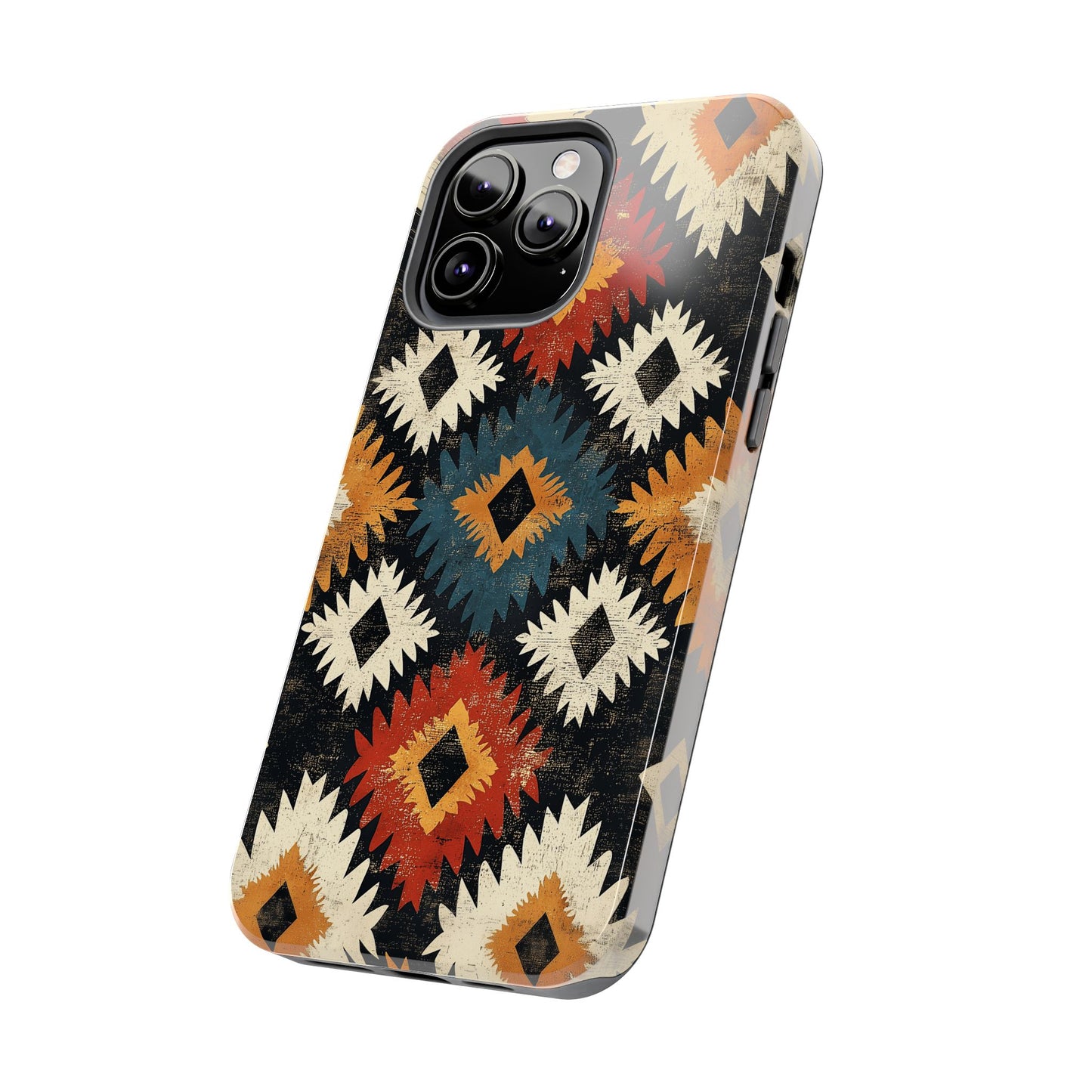 Rustic Tribal Sunburst Tough iPhone Case – Vibrant Geometric Design, Dual - Layer Protection - BOGO Cases