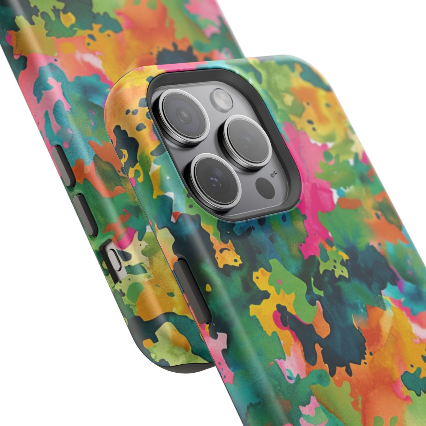 Vibrant Watercolor Splash MagSafe Case – Colorful Abstract Design with MagSafe Compatibility