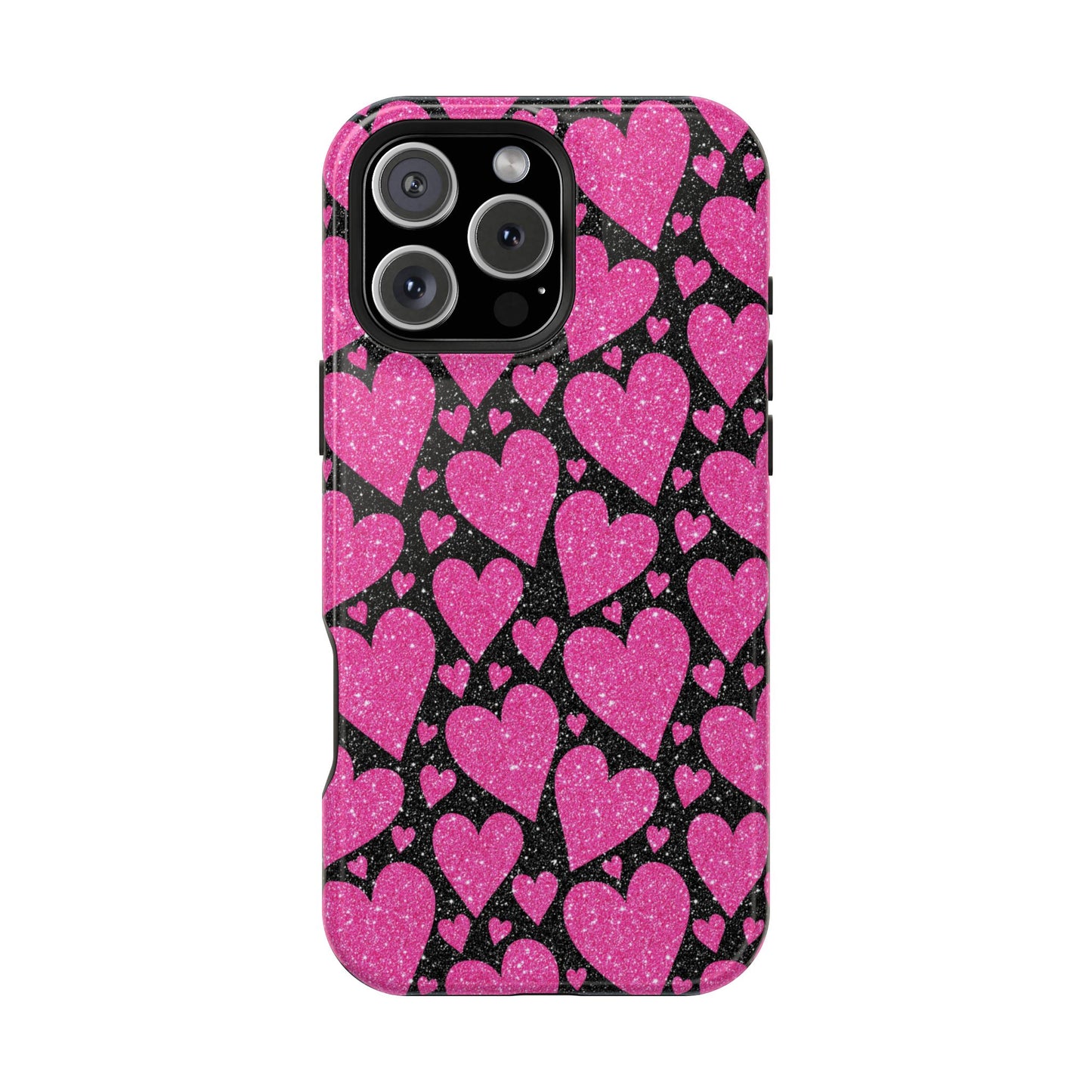 Glitter Hearts MagSafe iPhone Case