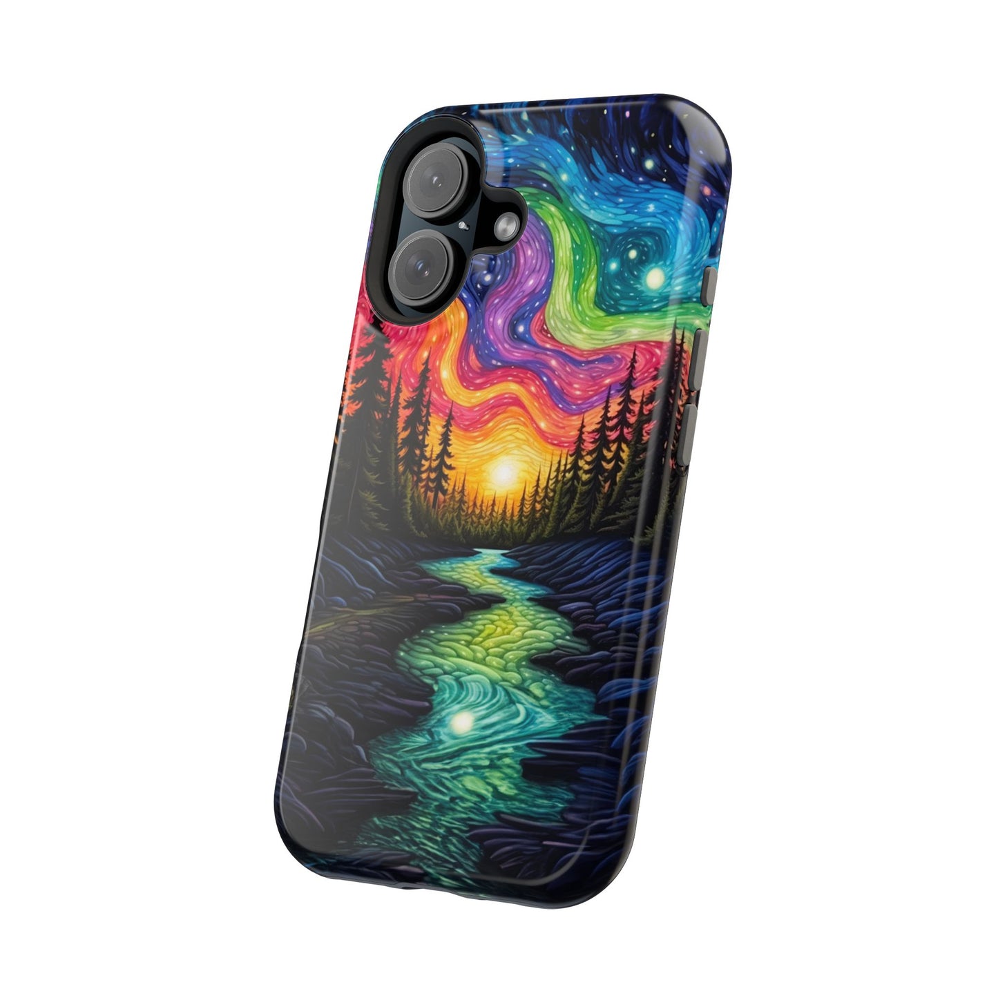 Celestial Nightscape MagSafe iPhone Case – Vibrant River and Starry Sky Design