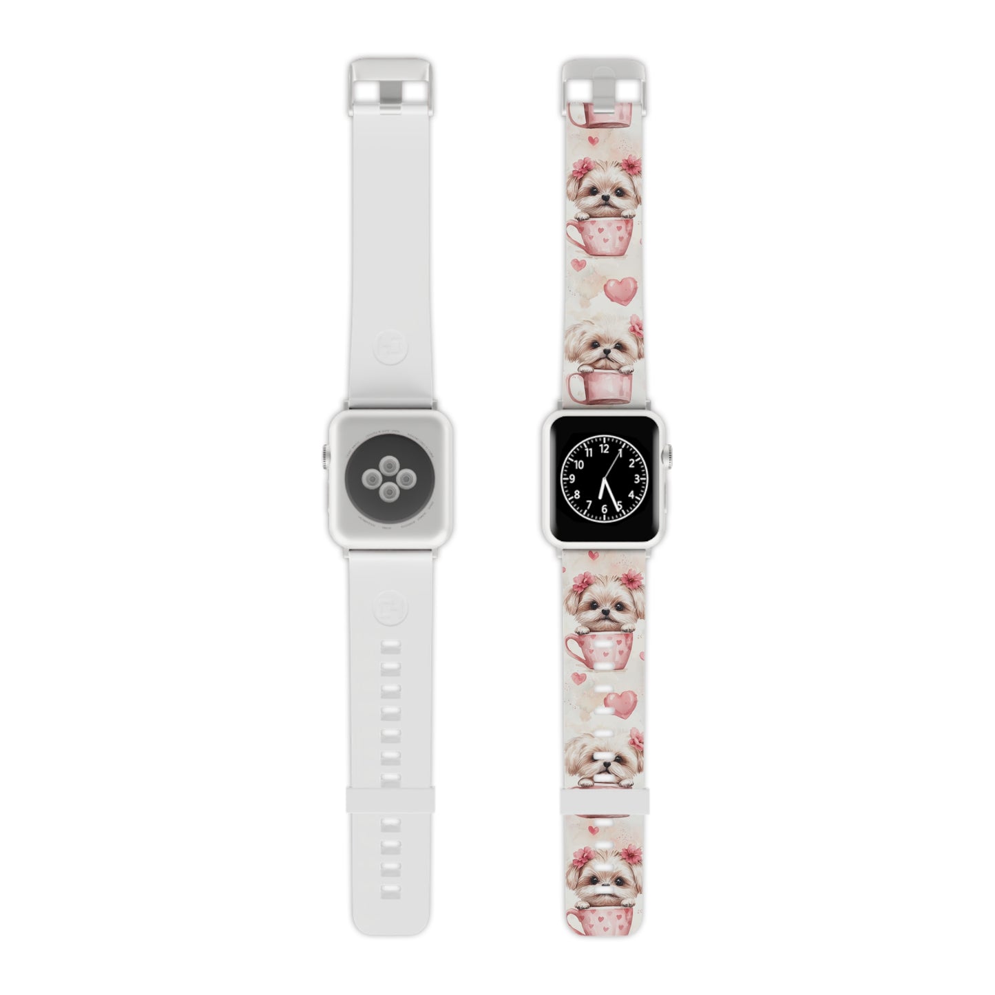 Floral Puppy in Teacup Apple Watch Band