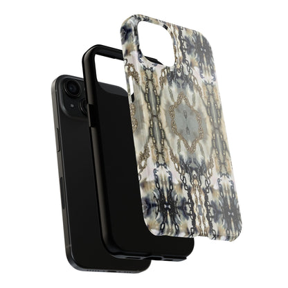 Abstract Marble - Metal Chain Pattern iPhone Case - Chic Protective Cover