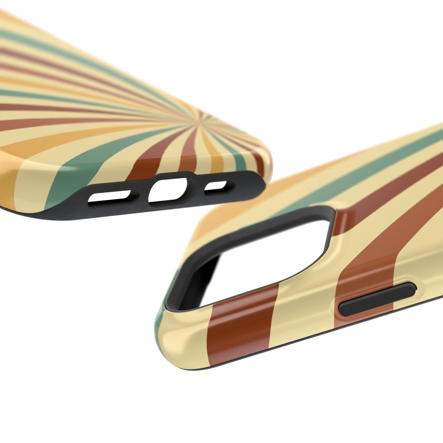 Earthy Retro Swirl MagSafe iPhone Case – Dual-Layer Protection with 70s-Inspired Earth Tones