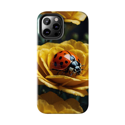 iPhone Case: Ladybug on Yellow Petals