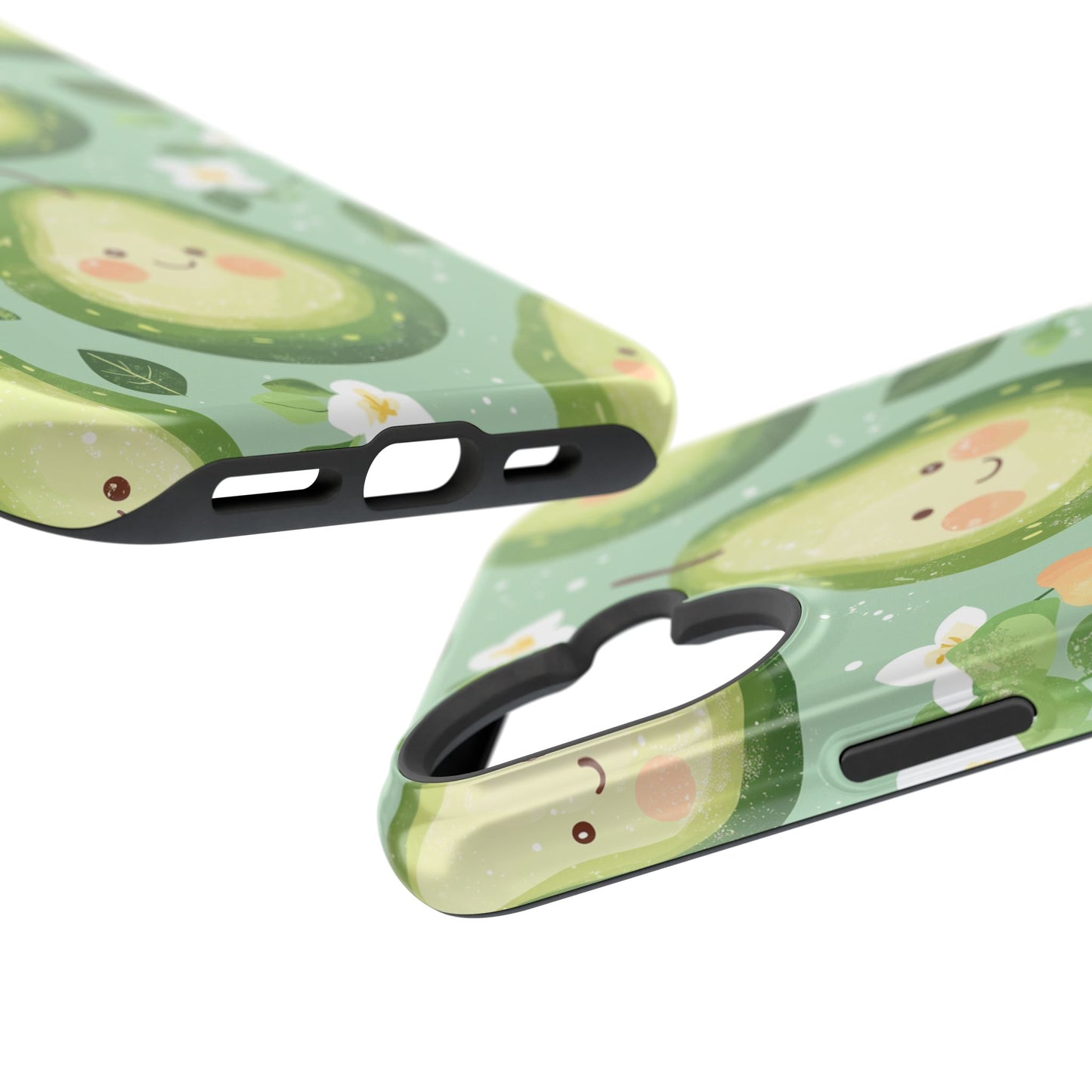 Smiling Avocados Tough MagSafe iPhone Case – Cute Avocado Design, Dual-Layer Protection