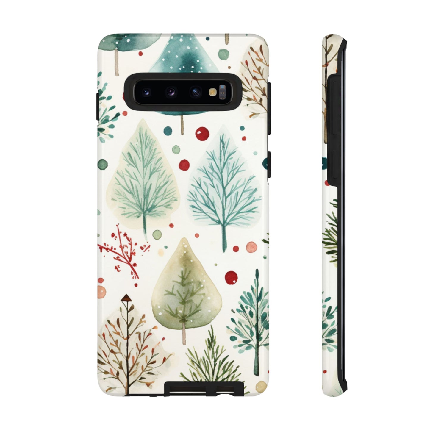 Watercolor Winter Trees Samsung Galaxy Case – Nature-Inspired, Holiday Theme Protective Cover