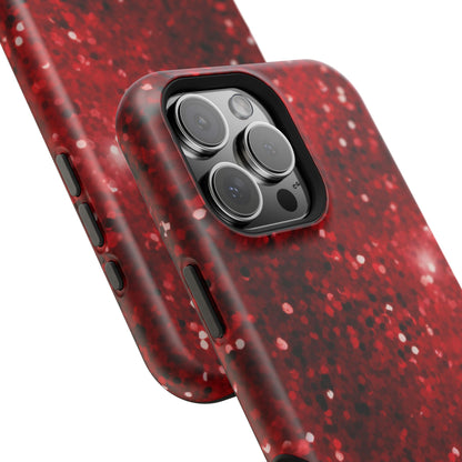 Crimson Glow Glitter MagSafe Case