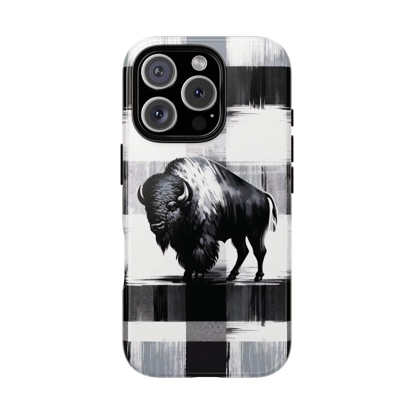 Black White Buffalo Plaid Phone Case!