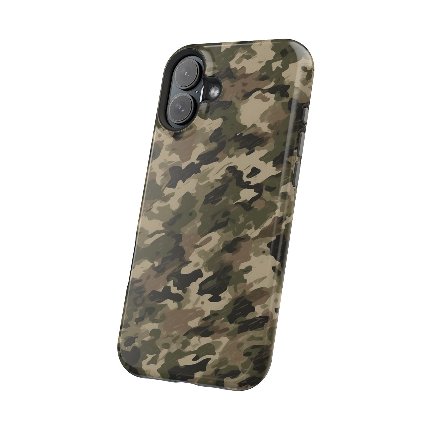 Classic Light Brown Camouflage – MagSafe iPhone Case with Rugged Elegance