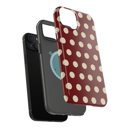 Classic Red & Cream Polka Dots - MagSafe iPhone Case