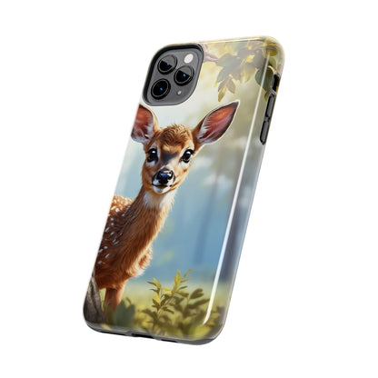 Whimsical Fawn in a Sunlit Forest iPhone Case