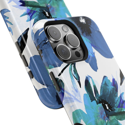 MagSafe iPhone Case – Serene Blue Blossom