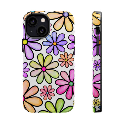 Pastel Daisy Dream MagSafe iPhone Case – Slim Profile, Glossy Finish