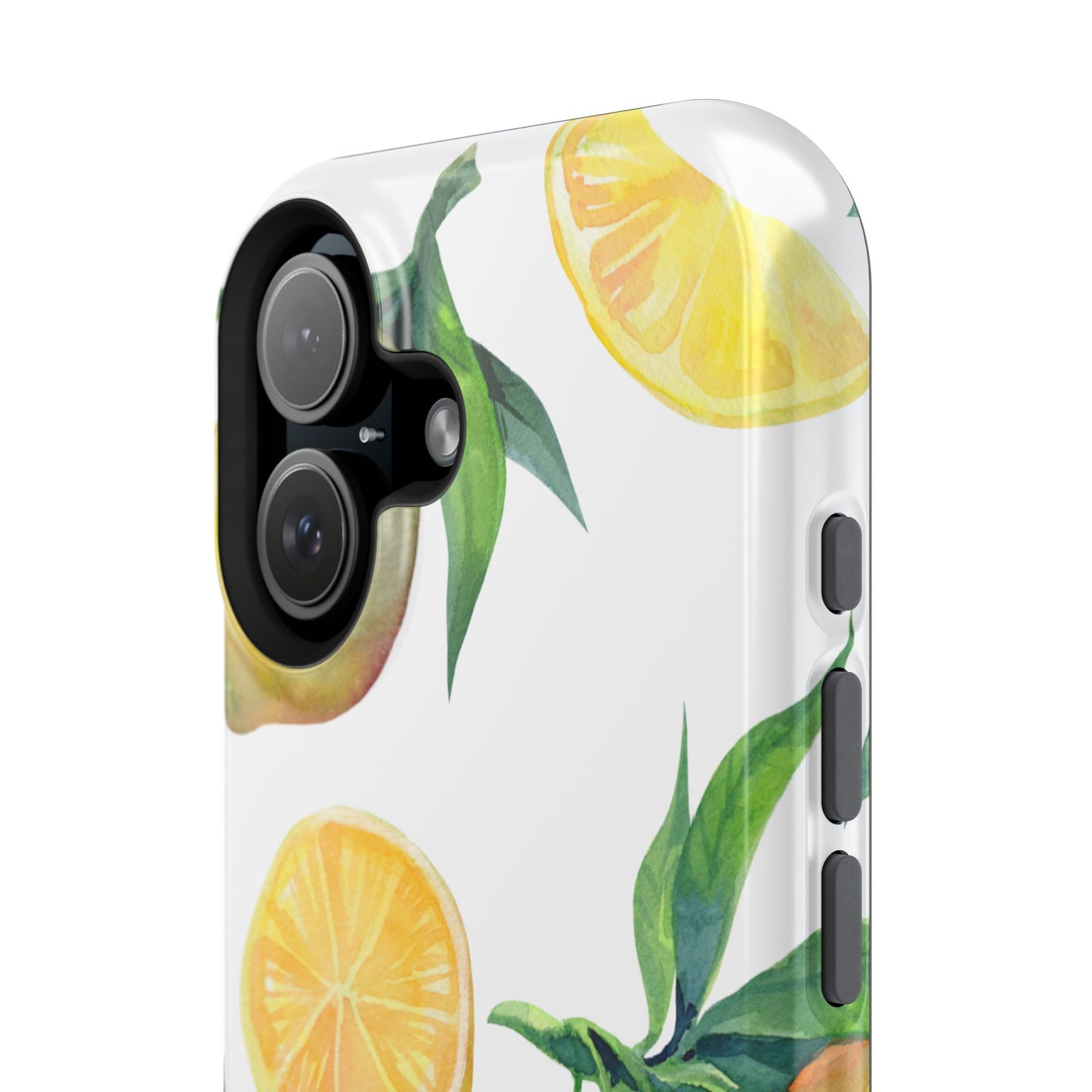 Lemon Grove Watercolor Tough MagSafe iPhone Case – Fresh Citrus Design, Dual-Layer Protection