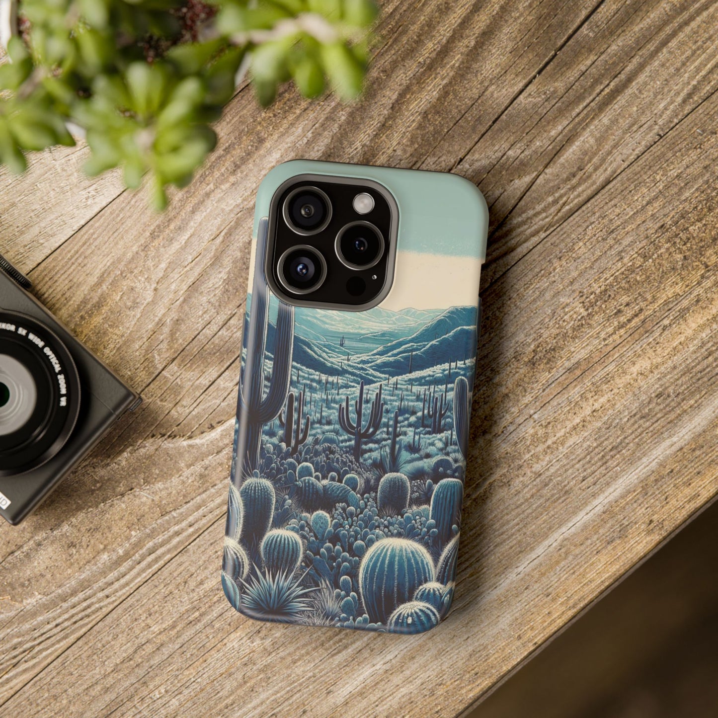 Desert Blues Cactus iPhone Case