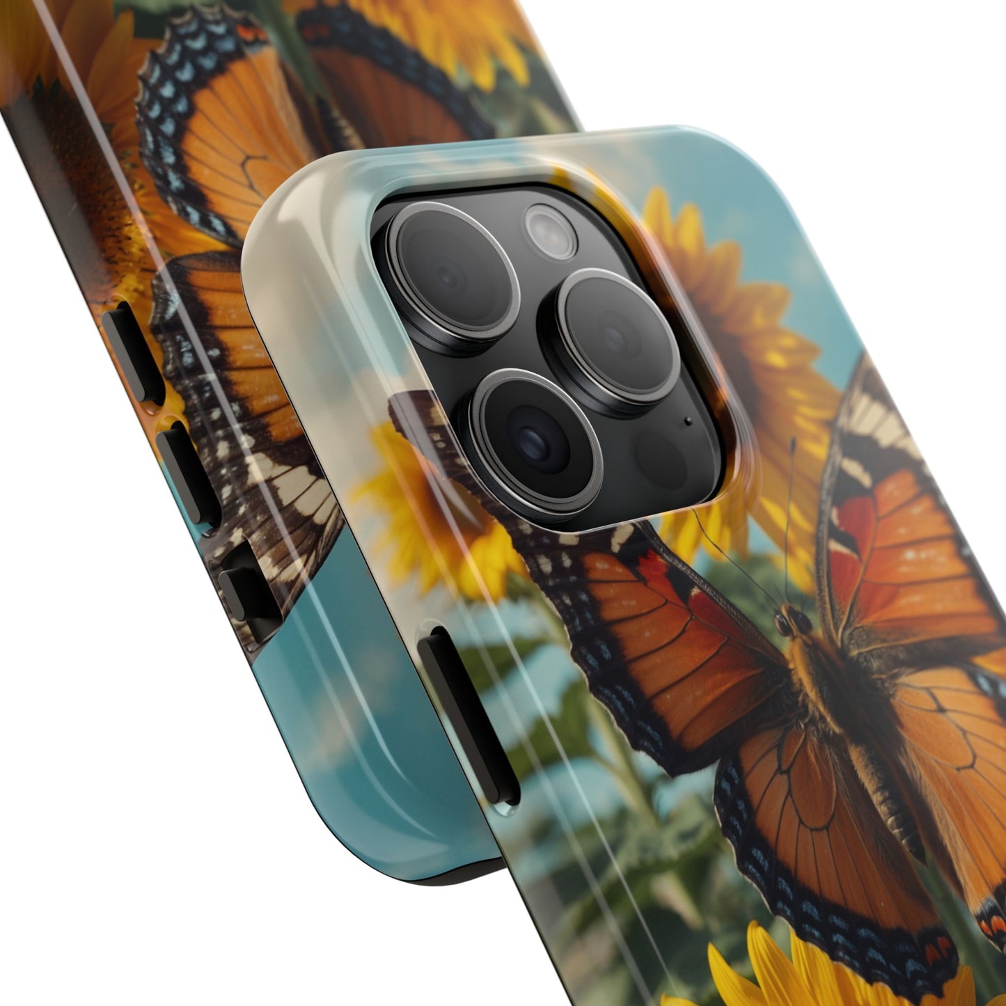 Vibrant Butterfly & Sunflower – iPhone Case