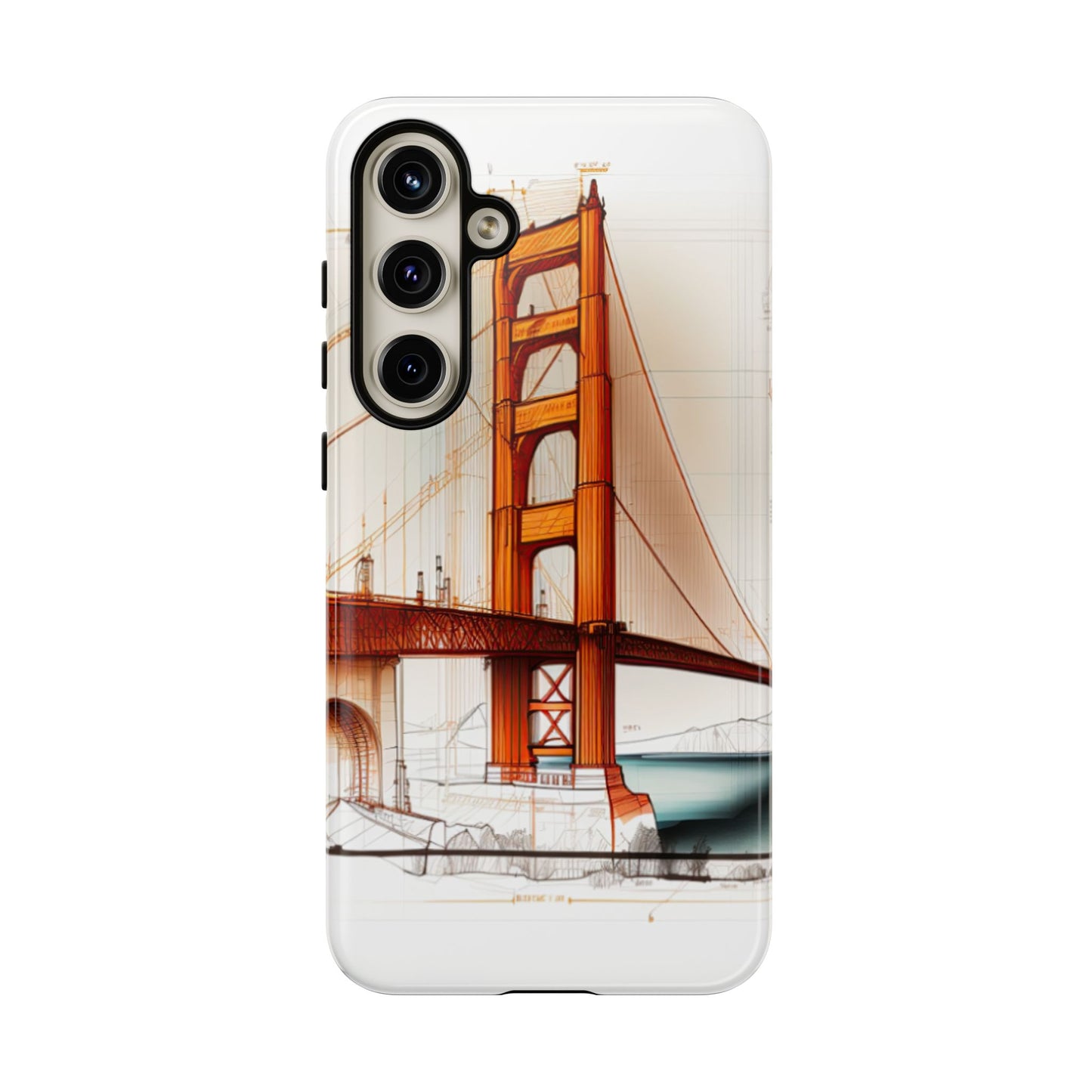 Golden Gate Bridge Samsung Galaxy Case - Architectural Sketch Design