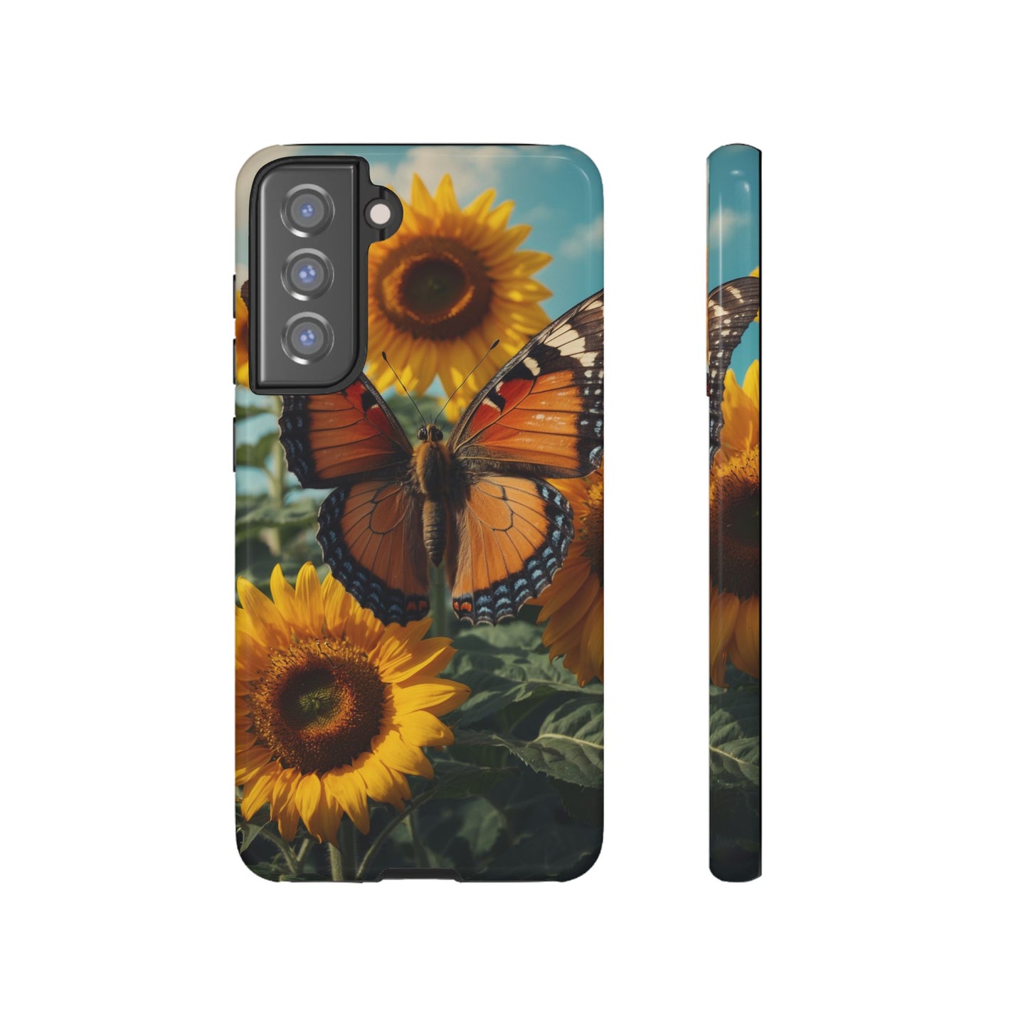 Vibrant Butterfly & Sunflower – Samsung Galaxy Case