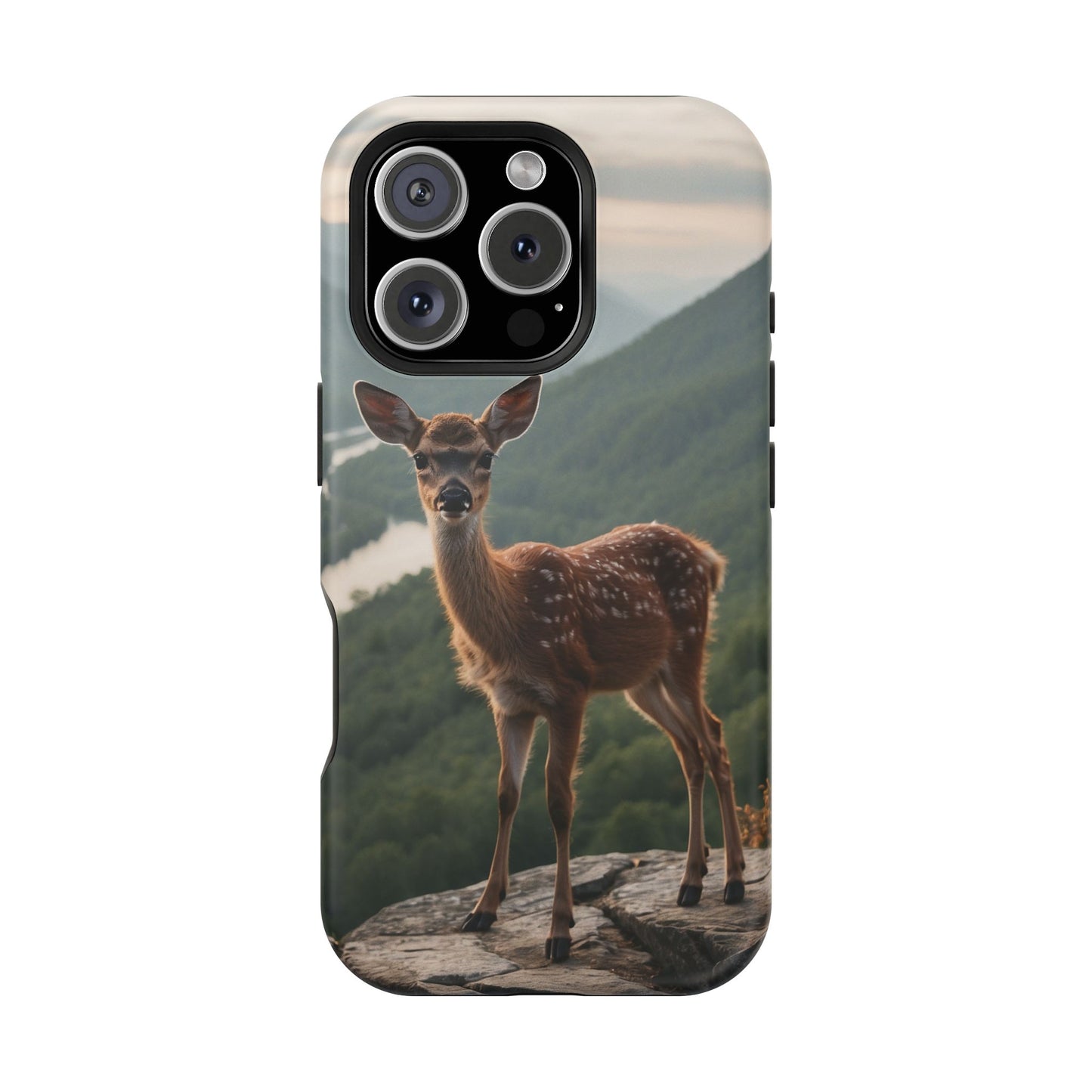 Majestic Fawn Overlooking Mountain Vista MagSafe iPhone Case