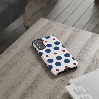 Bold Navy & Red Polka Dot Pattern – Samsung Galaxy Case