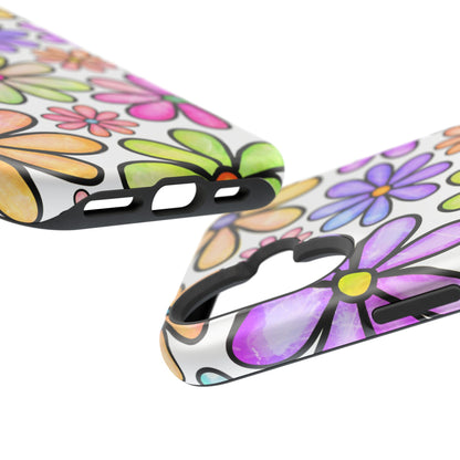 Pastel Daisy Dream MagSafe iPhone Case – Slim Profile, Glossy Finish