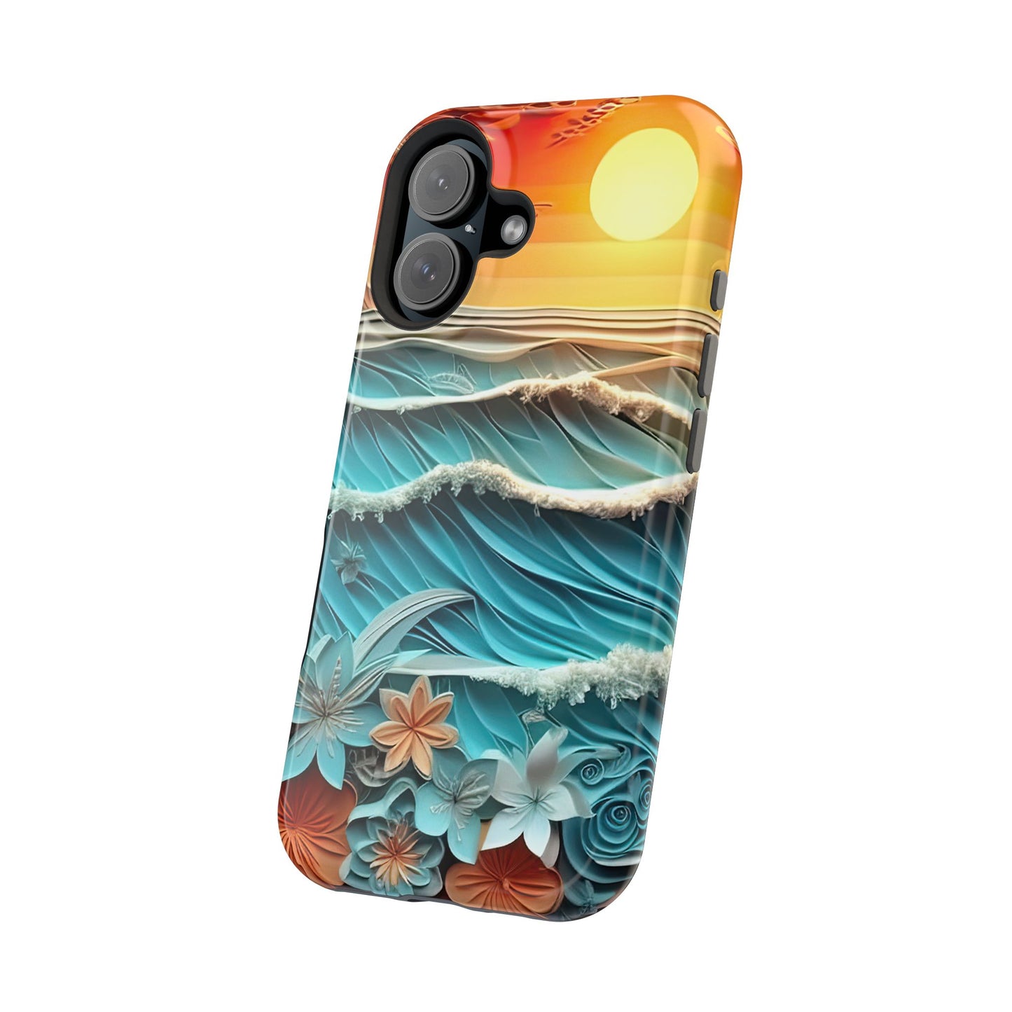 Tropical Sunset Paper Art Ocean – iPhone Series Case