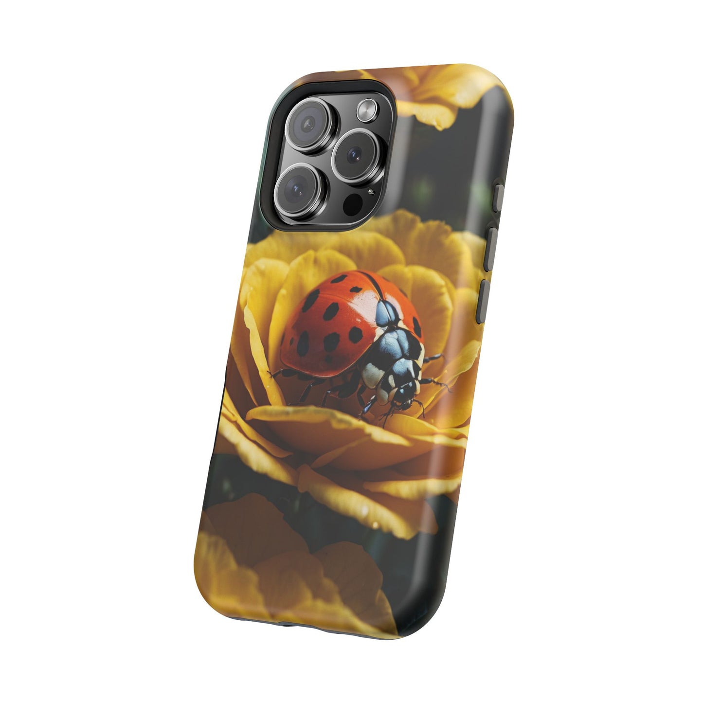 MagSafe iPhone Case: Ladybug on Yellow Petals