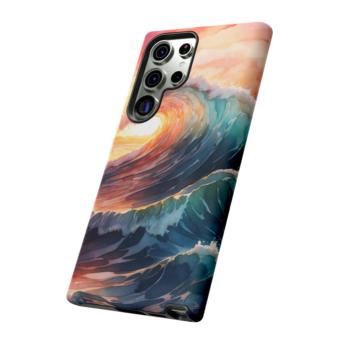 Ocean Sunrise Wave Samsung Galaxy Case – Vibrant Watercolor Wave Design