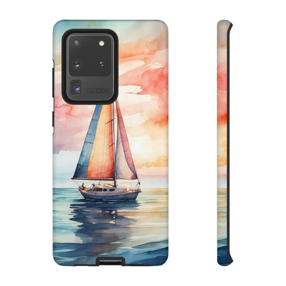 Sailboat Sunset Samsung Galaxy Case – Vibrant Watercolor Design