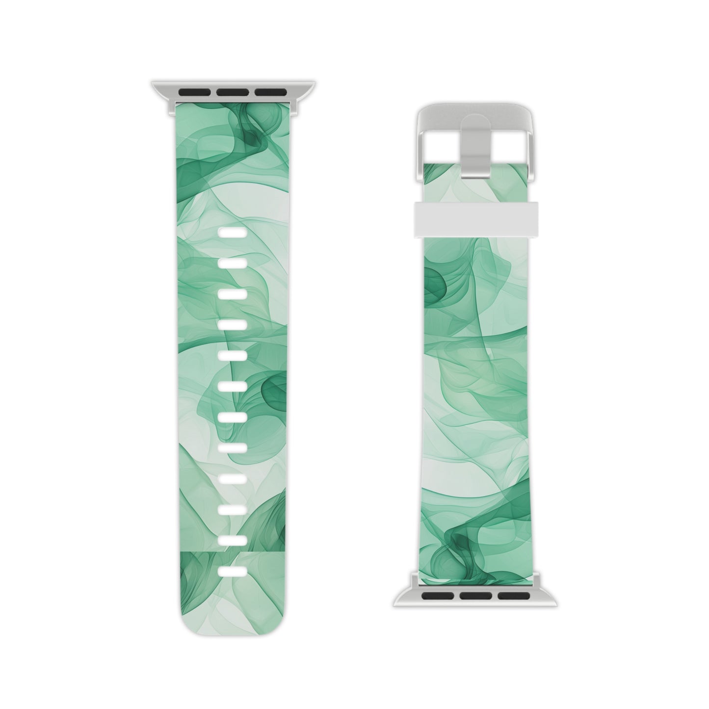 Translucent Flowing Green Fabric Apple Watch Band