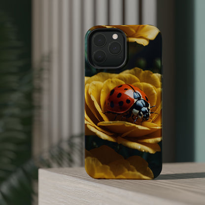 MagSafe iPhone Case: Ladybug on Yellow Petals