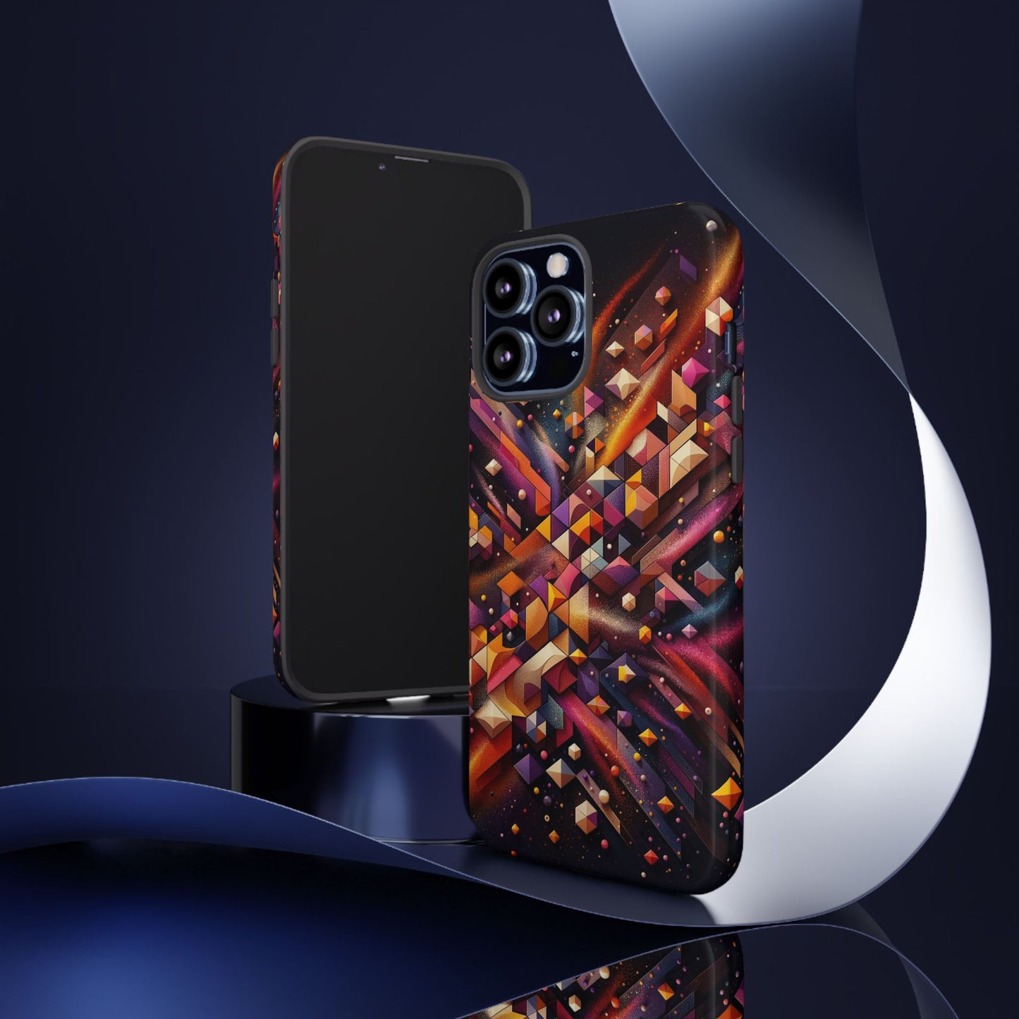 Vibrant Geometric Case | Futuristic Cosmic Art