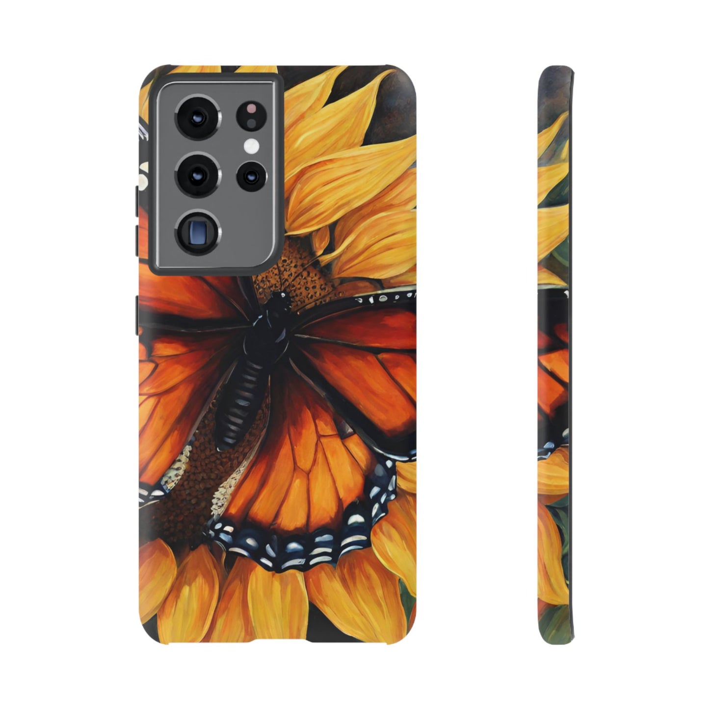 Monarch Butterfly & Sunflower Art – iPhone Case