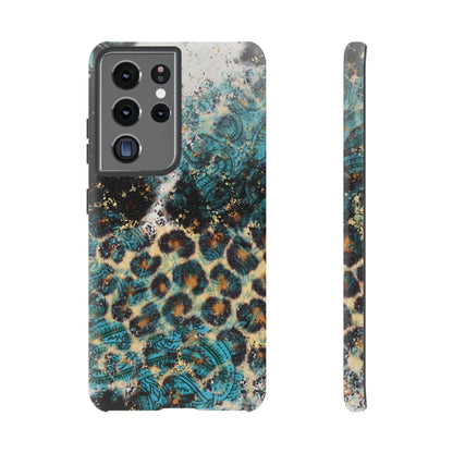 Turquoise Paisley Cowhide Leopard - Samsung Galaxy Series Case