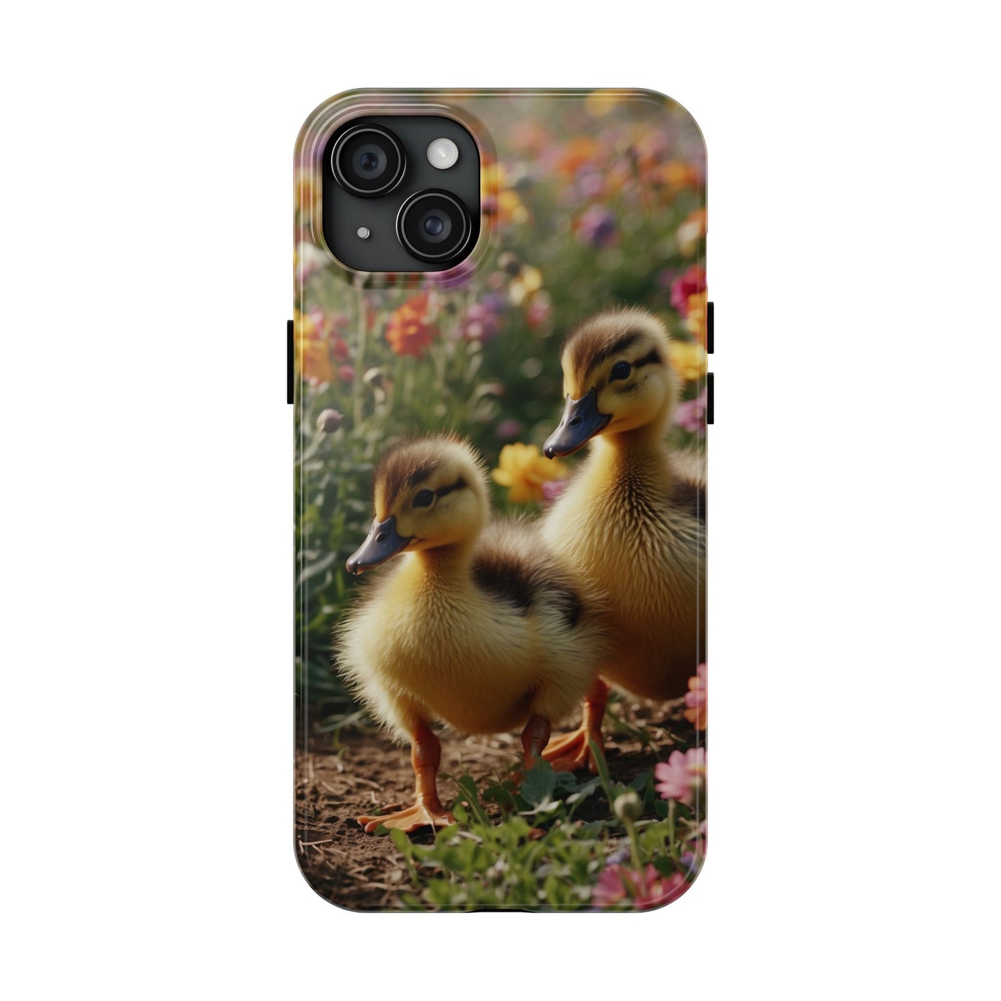 Charming Ducklings in Floral Garden - iPhone Case