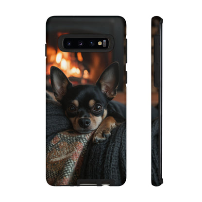 Cozy Chihuahua Fireplace Samsung Galaxy Case – Warm and Protective Design