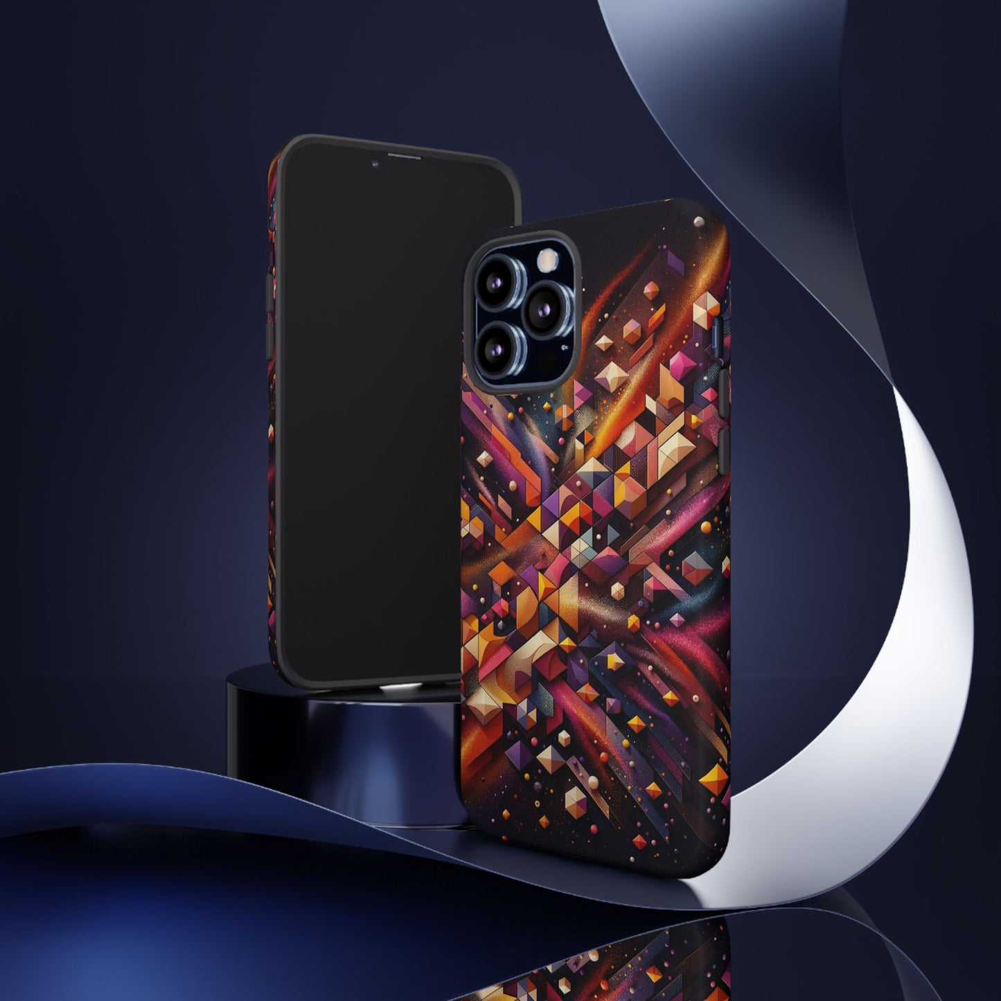 Vibrant Geometric Case | Futuristic Cosmic Art