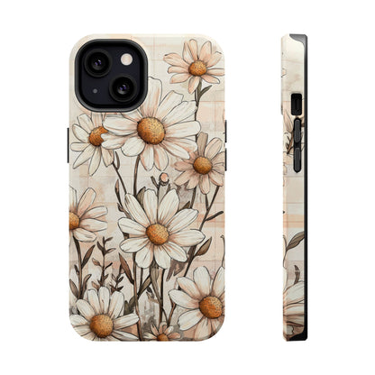 Pastel Daisy MagSafe iPhone Case - Elegant Floral Protective Cover